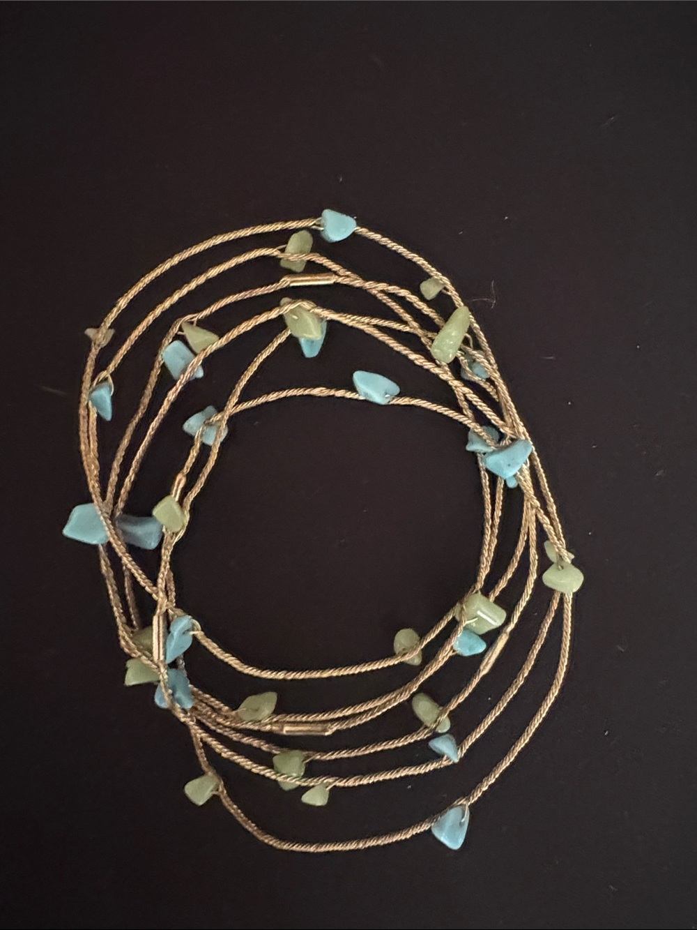 Restrung Guitar string bracelets with stones 6 strings
